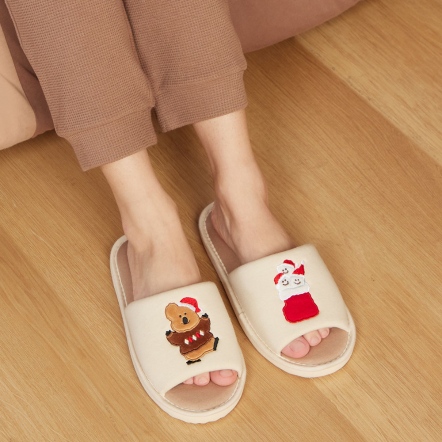 【預(yù)購(gòu)】DINOTAENG | 冬日開(kāi)口室內(nèi)拖鞋-象牙白(M/L)