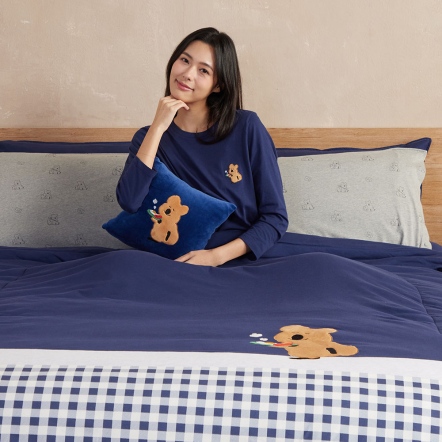 DINOTAENG｜早餐四季被抱枕組-星海藍